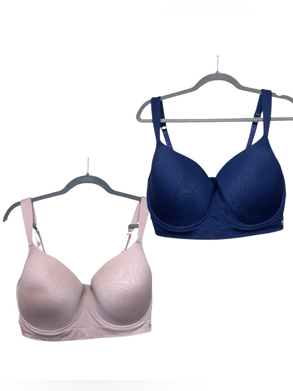 Nautica Smooth Molded Bra Duo in Navy and Nude Sz 40 DD Underwire Comfy Stretch